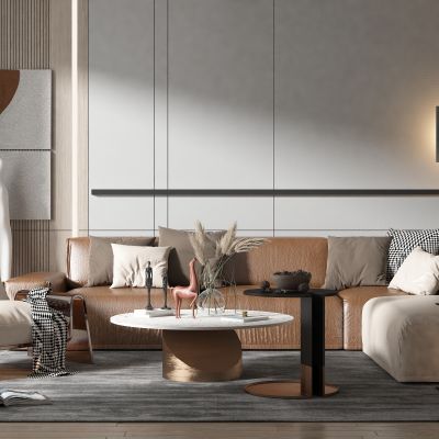 现代风格沙发茶几组合