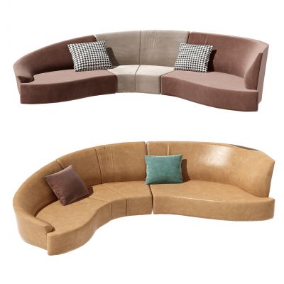 现代弧形沙发