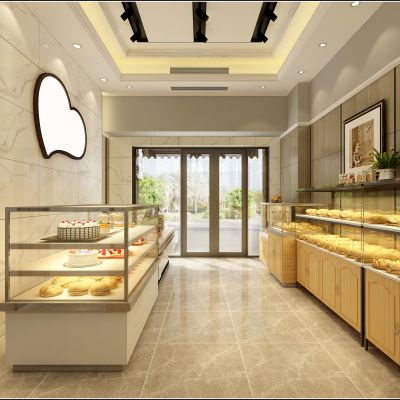 现代面包蛋糕店完整施工图