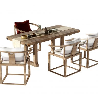 新中式书桌椅组合