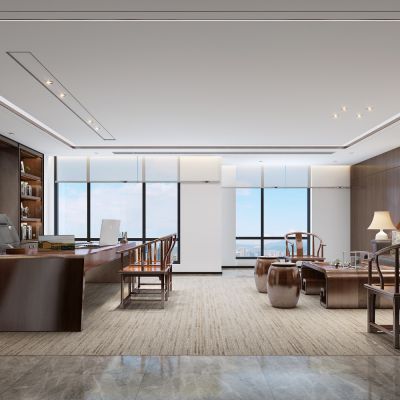 现代中式经理领导办公室