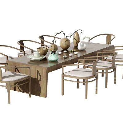 新中式茶桌椅组合