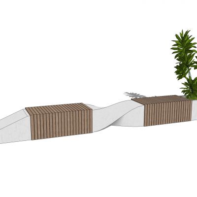 现代公园景观座椅广场景观座椅SU模型