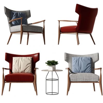 现代休闲桌椅组合3D模型