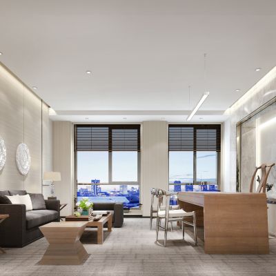 现代中式经理办公室