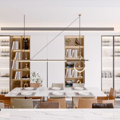 现代简约北欧轻奢风格餐厅