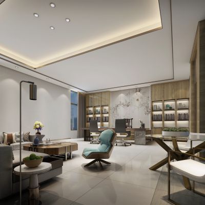 现代中式经理办公室