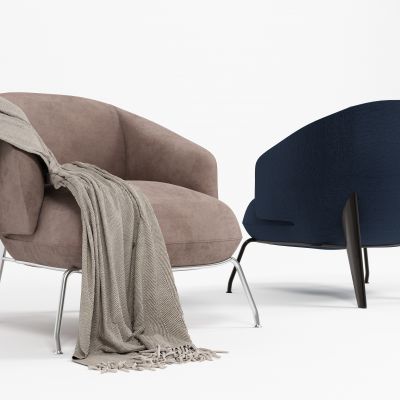 意大利现代布艺休闲扶手沙发3D模型