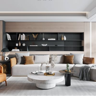 现代客餐厅，沙发，餐桌椅