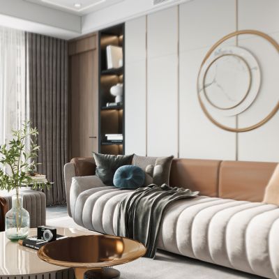 现代客厅，沙发