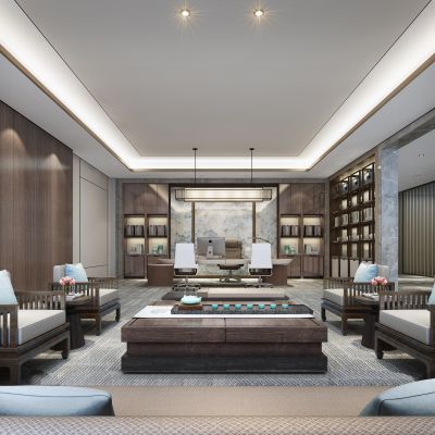 新中式领导经理办公室