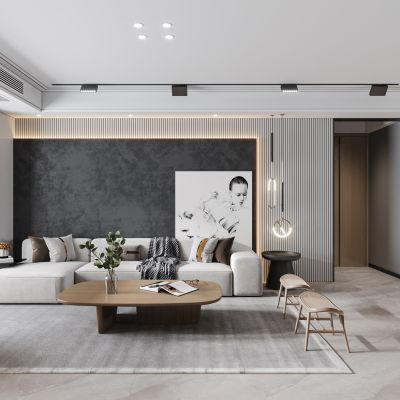 现代客餐厅，沙发，餐桌椅