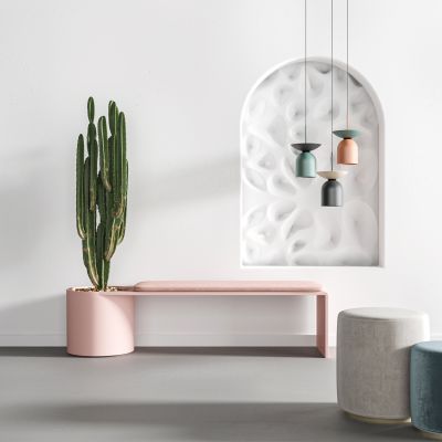 现代休闲椅，盆景