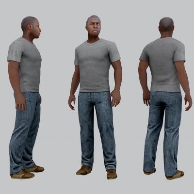 黑人外国男士男人牛仔裤T恤