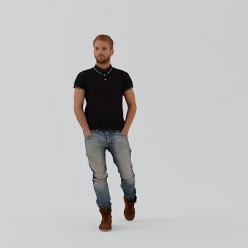 现代外国男士男人走路