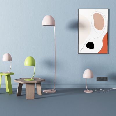 现代茶几,落地灯