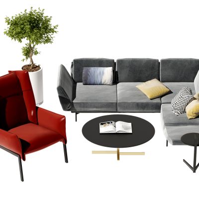 现代沙发茶几组合