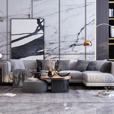 现代沙发茶几组合