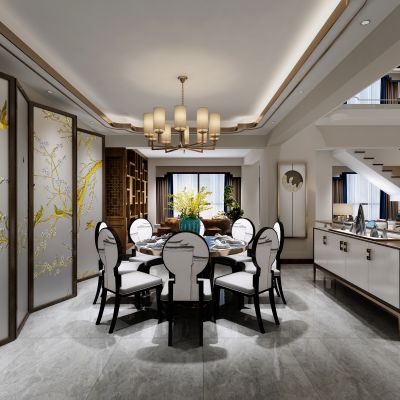 新中式客厅餐厅