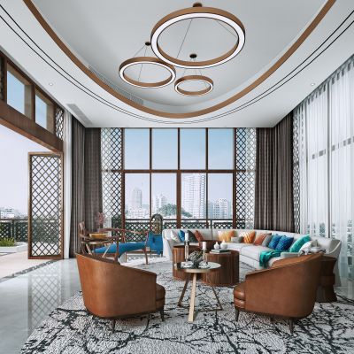 新中式客厅餐厅