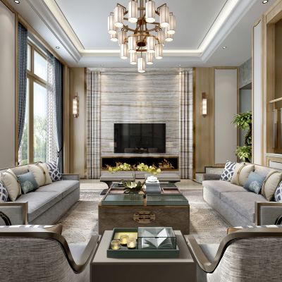 新中式客厅餐厅