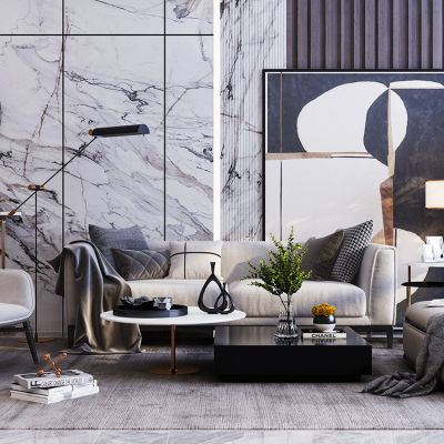 现代沙发茶几组合