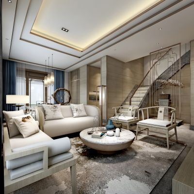 新中式客厅餐厅