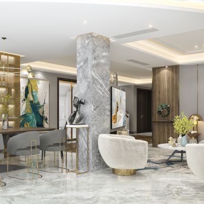 现代轻奢客厅餐厅