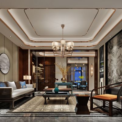 新中式客厅餐厅