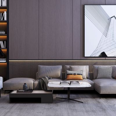 现代转角沙发茶几组合