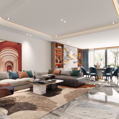 新中式客厅餐厅