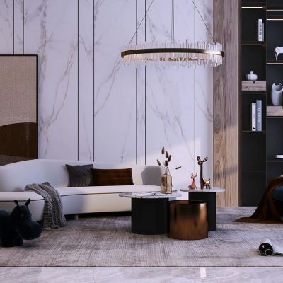 现代轻奢沙发茶几组合