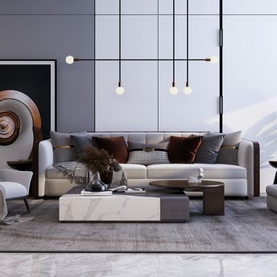 现代沙发茶几组合