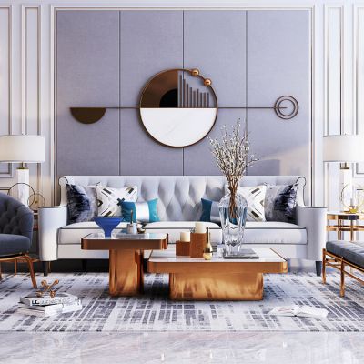 现代轻奢沙发茶几组合