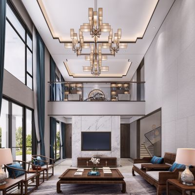 新中式客厅书房