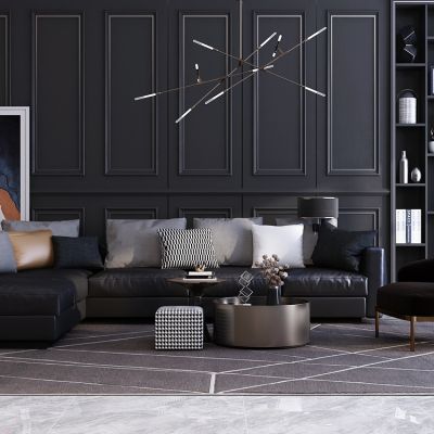 现代沙发茶几组合