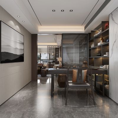 新中式客厅书房