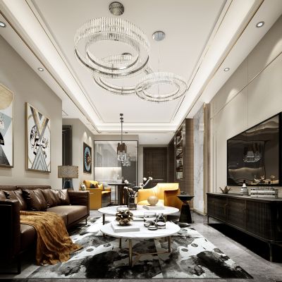 欧式奢华客厅餐厅