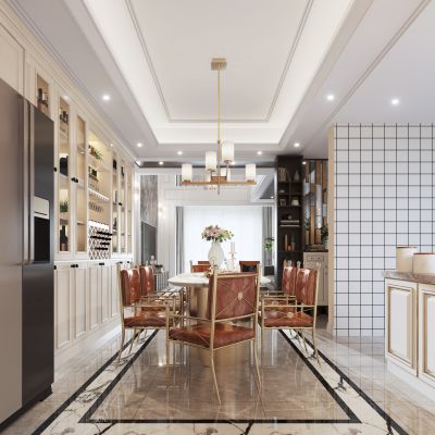 欧式简约客厅餐厅