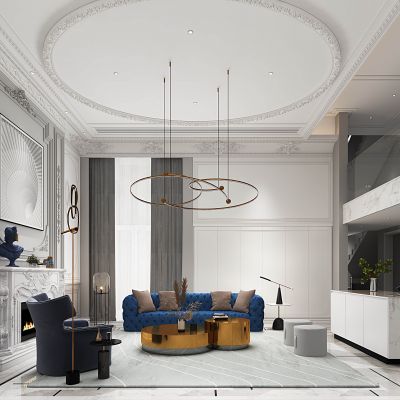 欧式简约客厅餐厅