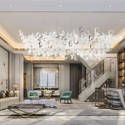 欧式奢华客厅餐厅