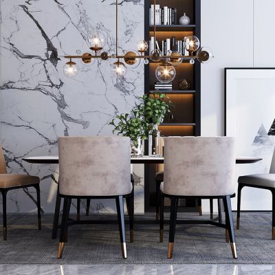 现代轻奢餐桌椅组合
