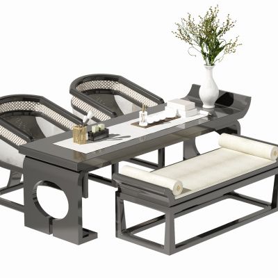 新中式书桌椅组合