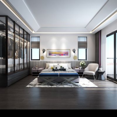 现代轻奢简约卧室