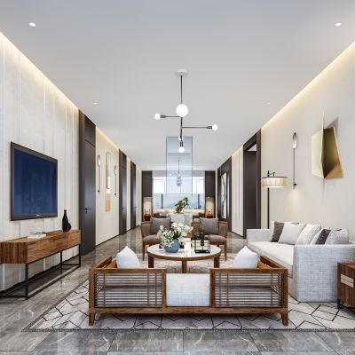 新中式客厅餐厅