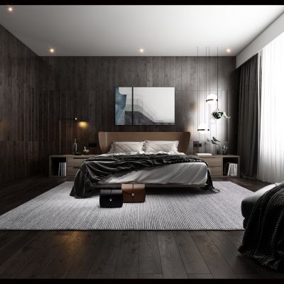 现代轻奢简约卧室