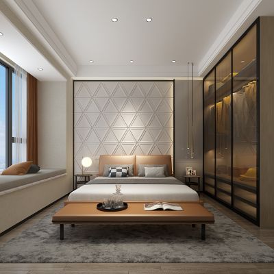 现代轻奢简约卧室