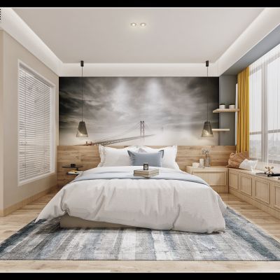 现代轻奢简约卧室