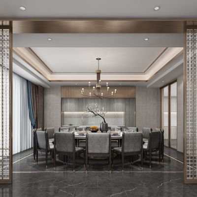 新中式轻奢简约餐厅