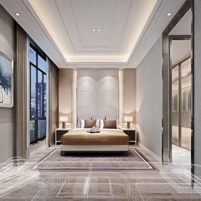 现代轻奢简约卧室